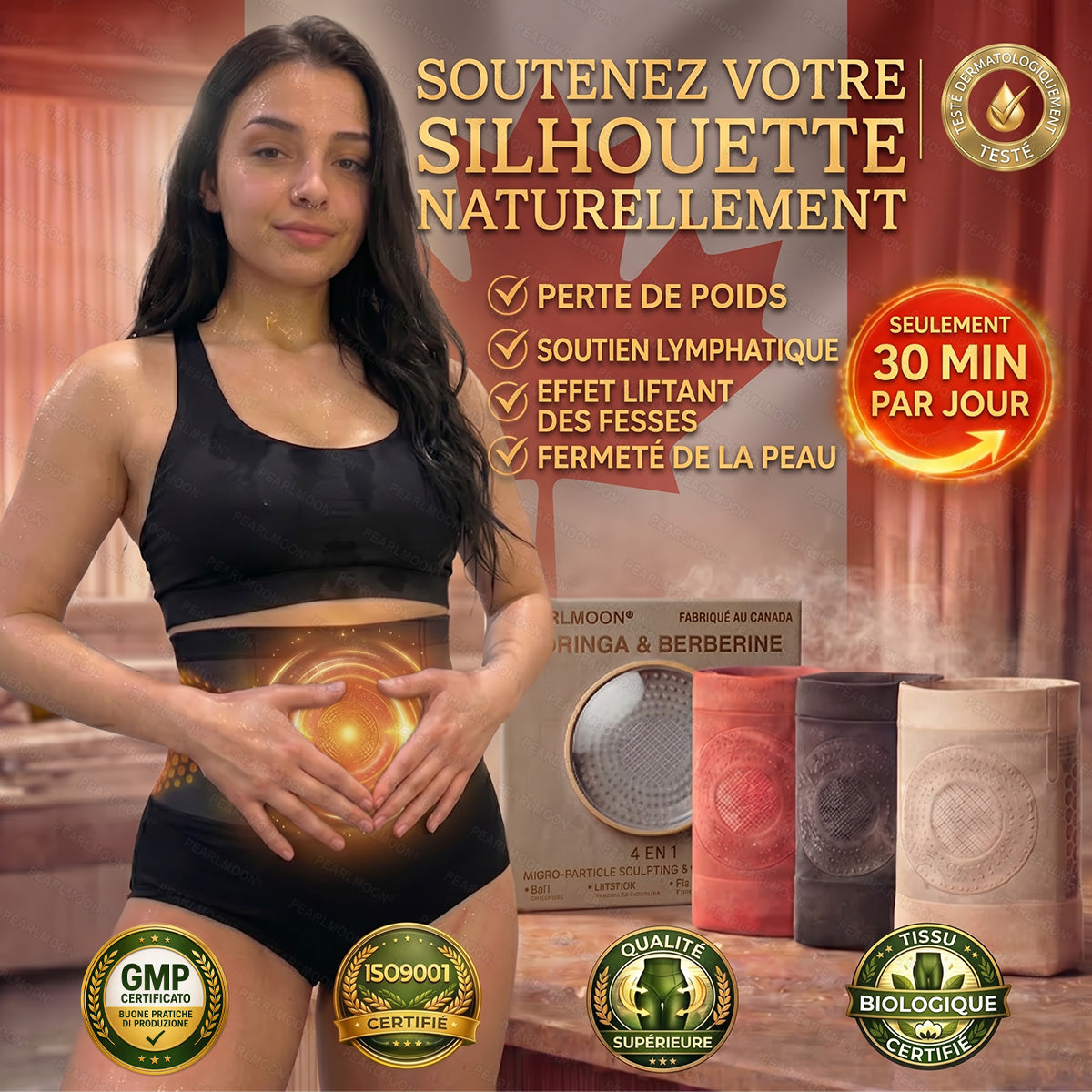 Boutique officielle | PEARLMOON® 2026 Moringa & Berbérine 4-en-1 Short micro-particules sculptant & brûle-graisses